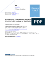 History, Oral Transmission and Structure in Ibn Khaldun's Chronology of Mali Rulers (History in Africa, Vol. 23) (1996)