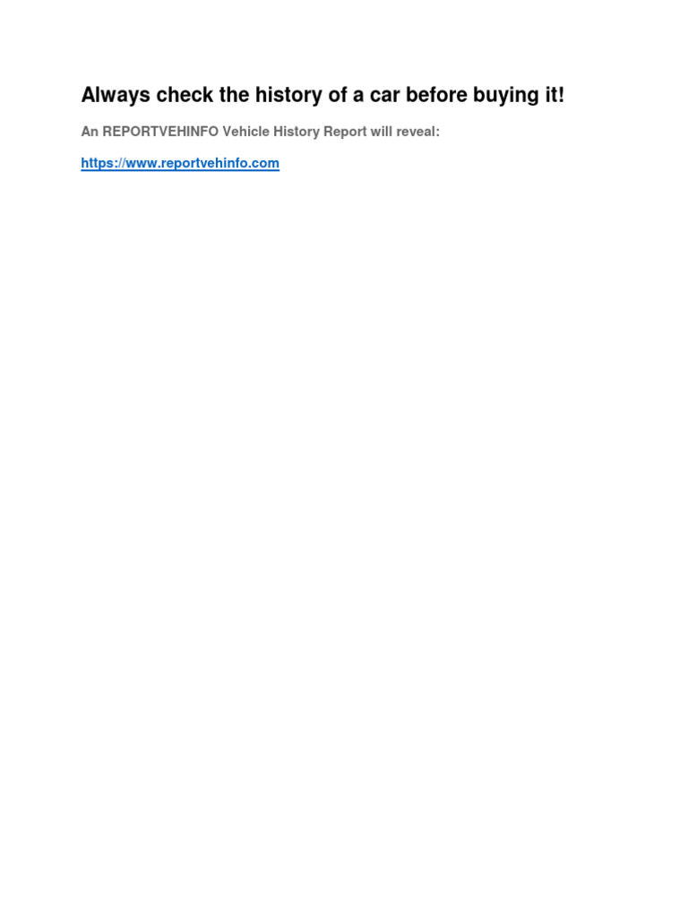 Report Veh Info | PDF