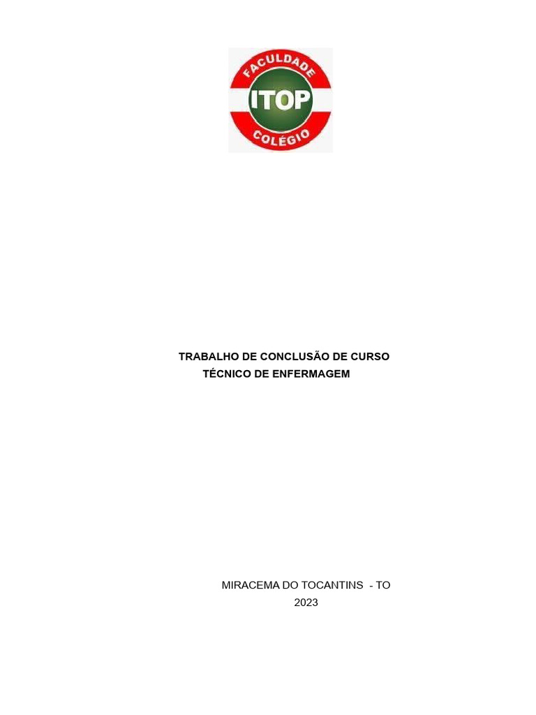 TCC Técnico em Enfermagem 2023 | PDF | Enfermagem | Hospital