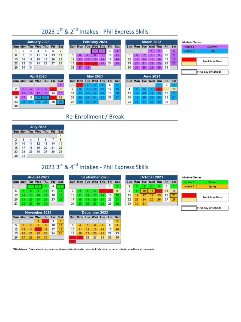 Calendar 2023 phil express skills pdf