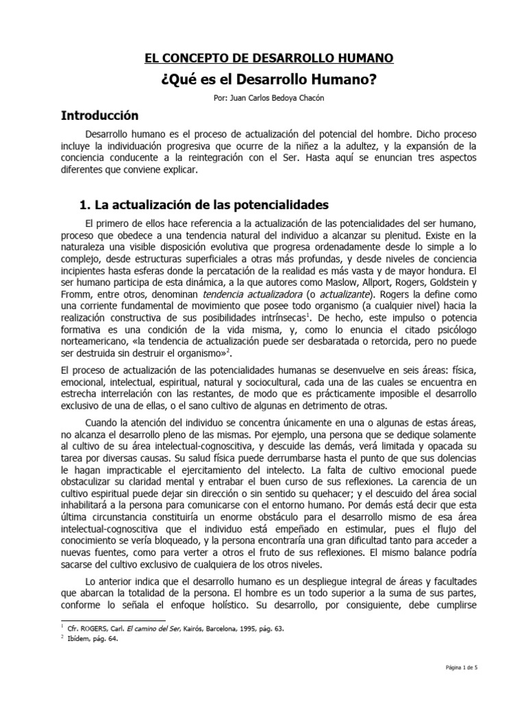 Concepto de Desarrollo Humano | Descargar gratis PDF | Mente | Yo