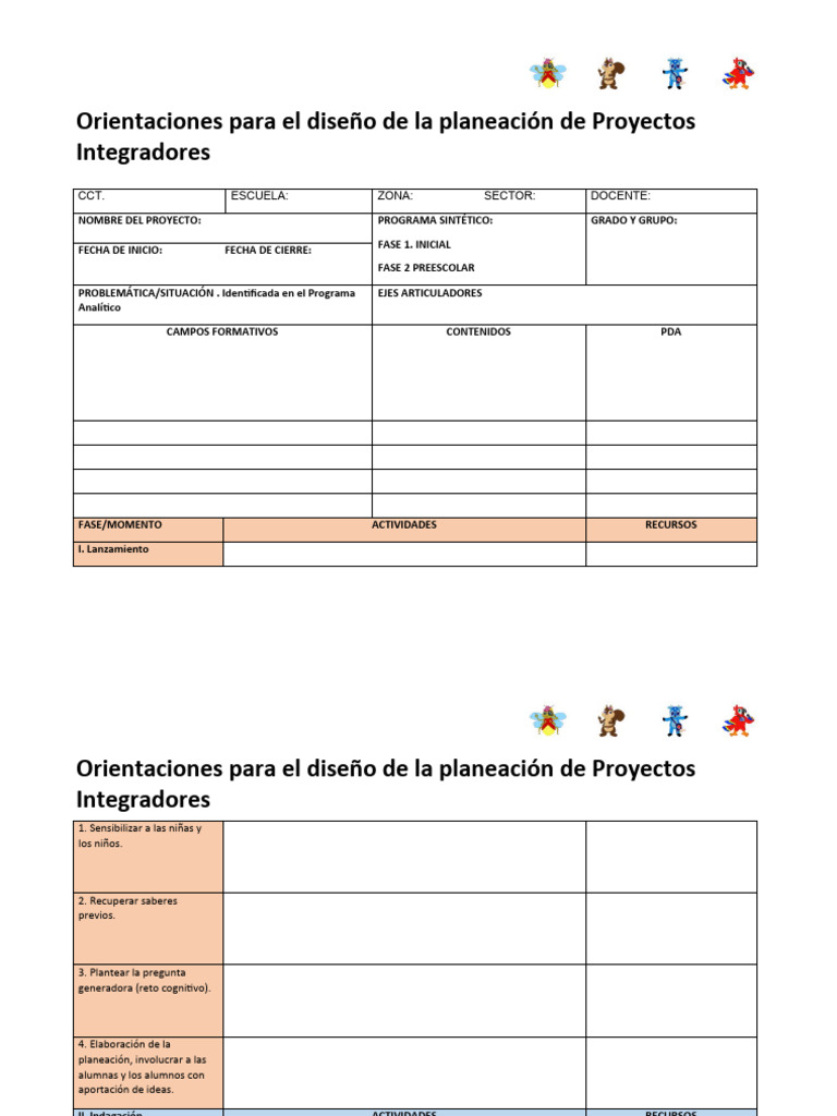 Planeación de Proyectos Integradores | PDF | Crecimiento personal y ...