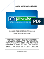 Convocatoria Banco Prodem S.A.