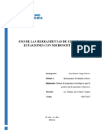 Uso de Las Herramientas de Edición de Ecuaciones Con Microsoft Word