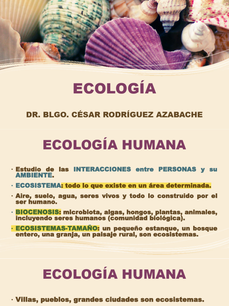 Ecología Humana PDF Ecología Ecosistema