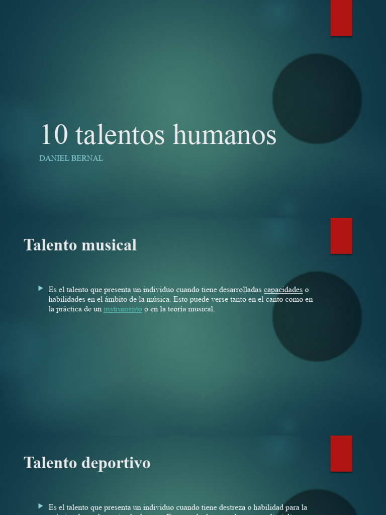 10 Talentos Humanos Esenciales | PDF | Crecimiento personal y ...