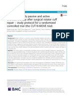 Progressive Early Passive and Active Exercise Therapy After Surgical Rotator Cuff Repair - Study Protocol For A Randomized Controlled Trial (The CUT-N-MOVE Trial)