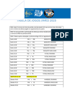 Tabela de Jogos Jimed 2023 - Oficial