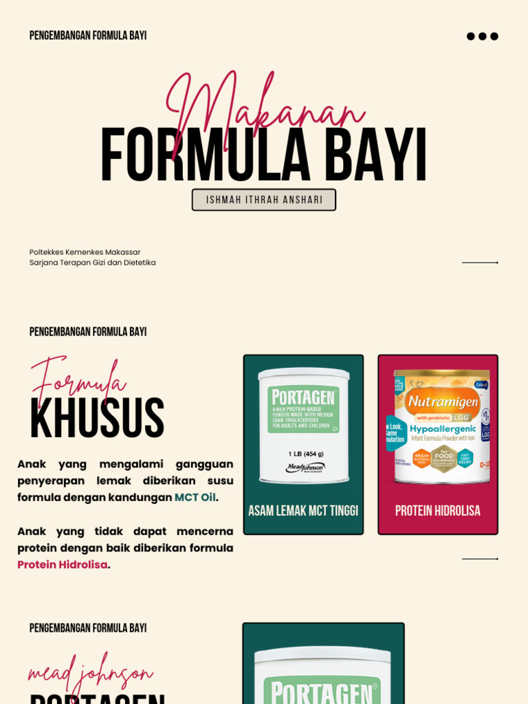 Pengembangan Formula Bayi Nutramigen dan Portagen | PDF