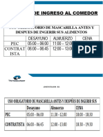 Horarios Comedor