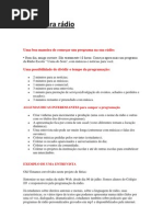 Dicas para rádio