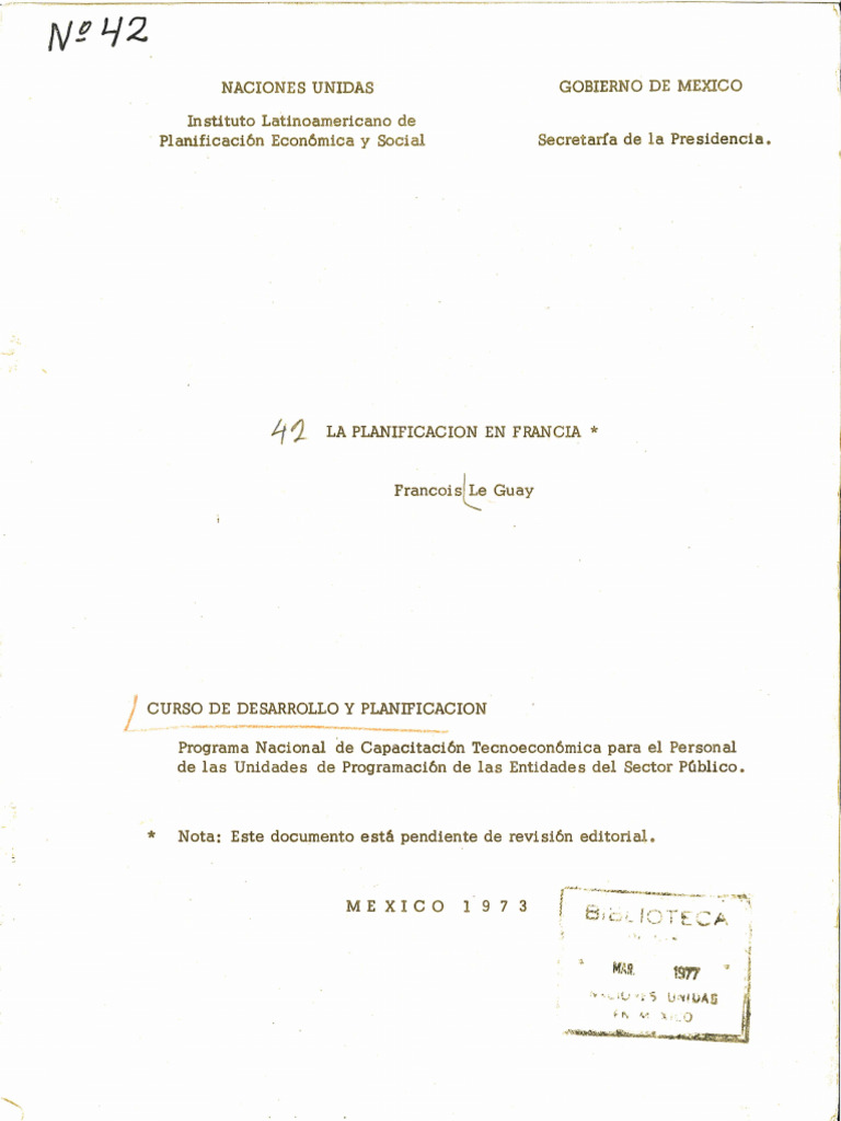 La Planificacion en Francia PDF Planificación Francia