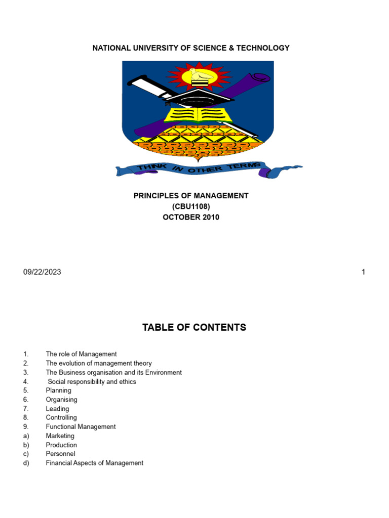 Principles of Management Nust Revised PDF Theory Corporate Social