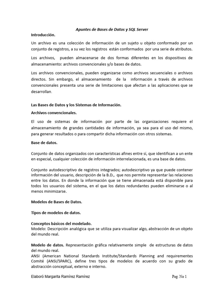 Apuntes BDC SQL Server 27 Junio | PDF