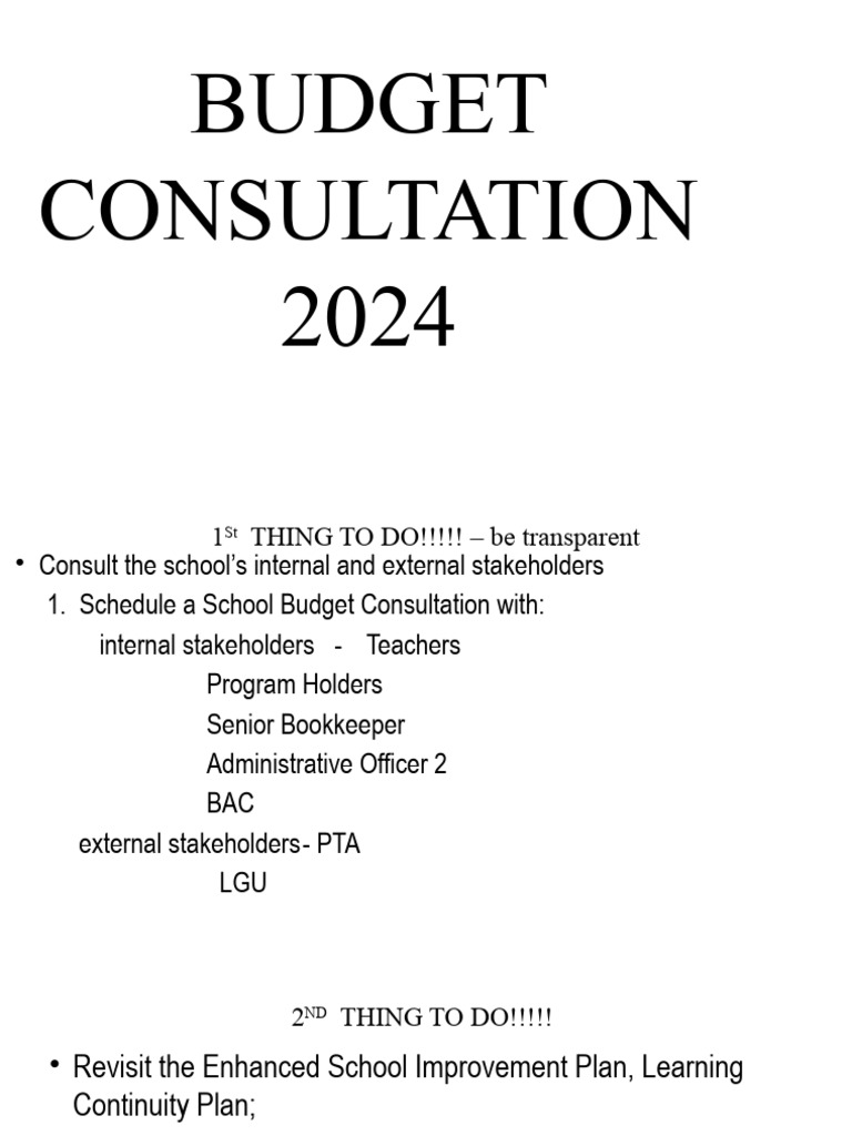 Guide For Budget Consultation 2024 PDF