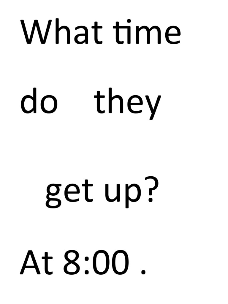 What Time Do They PDF