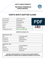 Kartu Bukti Daftar Ulang: Kartu Tanda Peserta PPDB Dinas Pendidikan Lubuklinggau