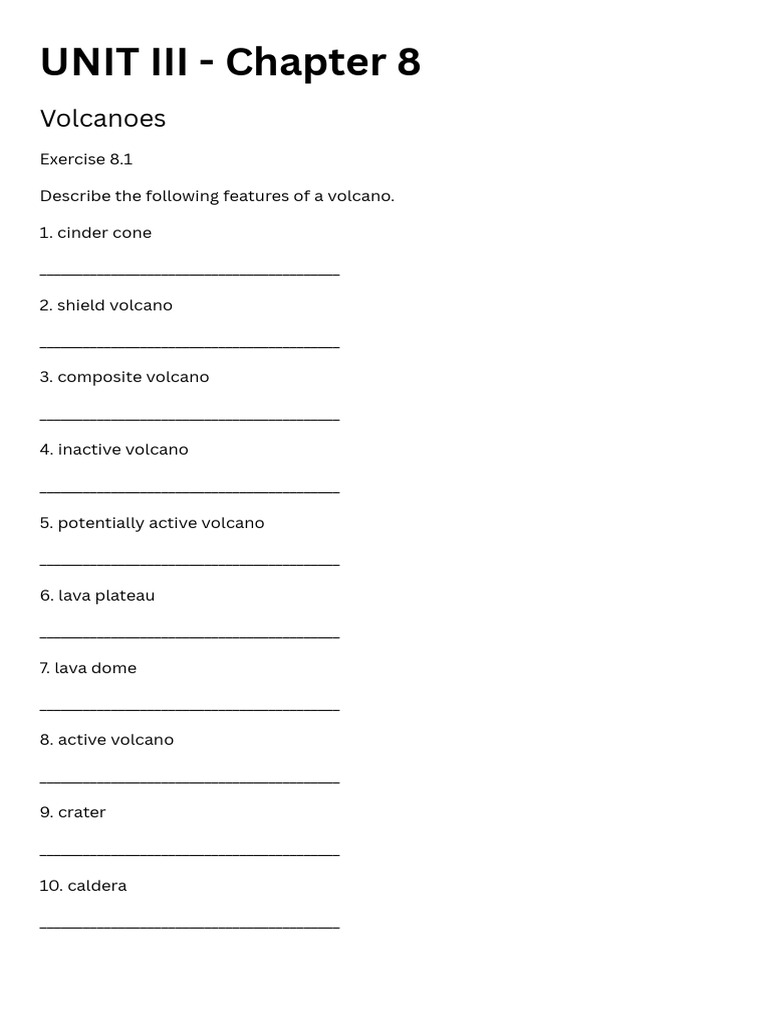 UNIT III - Chapter 8 - 20230916 - 160718 - 0000 | PDF | Volcano | Types ...