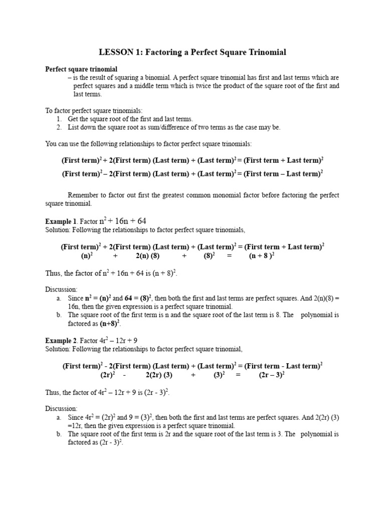 lesson-1-factoring-a-perfect-square-trinomial-pdf-factorization