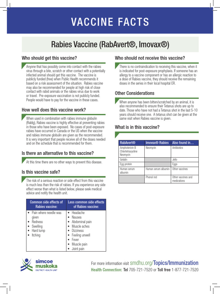 Rabies Vaccine | PDF | Vaccines | Rabies