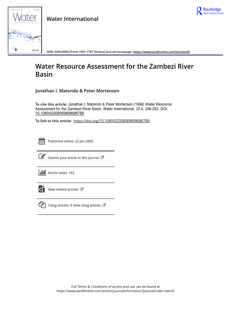 Zambezi River Basin Water Assessment | PDF | Drainage Basin | Water And ...