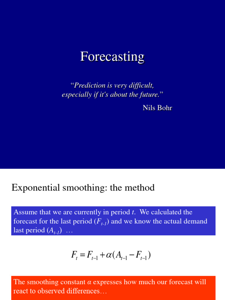 Exponential Smoothing Forecasting Guide | PDF | Forecasting ...