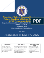 PS Policies on Enrolment Transfer of Docs Checking of School Forms and SF10 as of May 2022 1