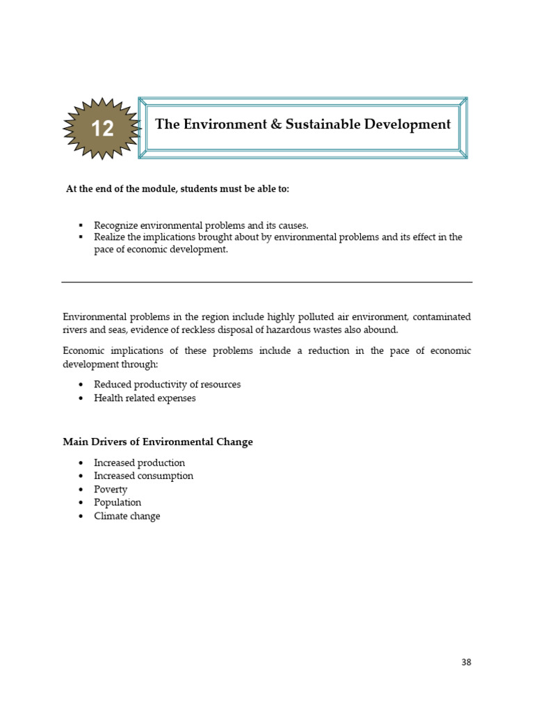 12 The Environment & Sustainable Development | PDF | Sustainable ...