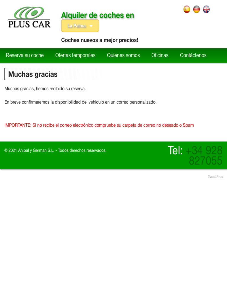 AutosPlusCar La Palma Alquiler de Coches, Rent A Car en La Palma PDF