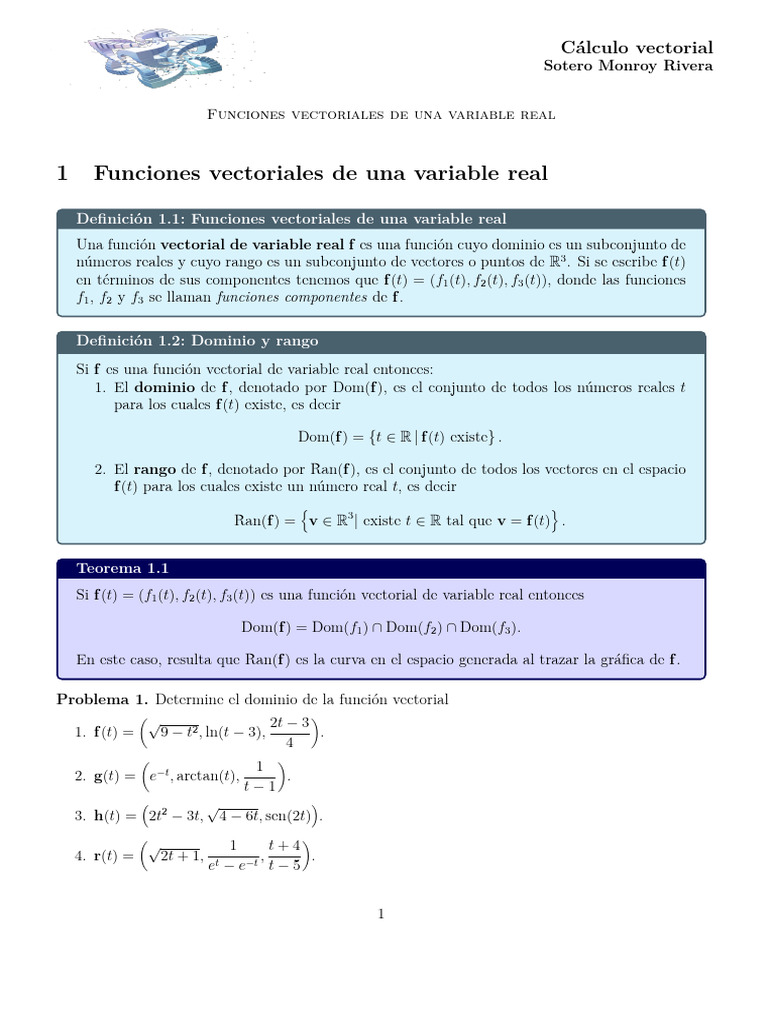 Funciones Vectoriales y Cálculo en R3 | PDF