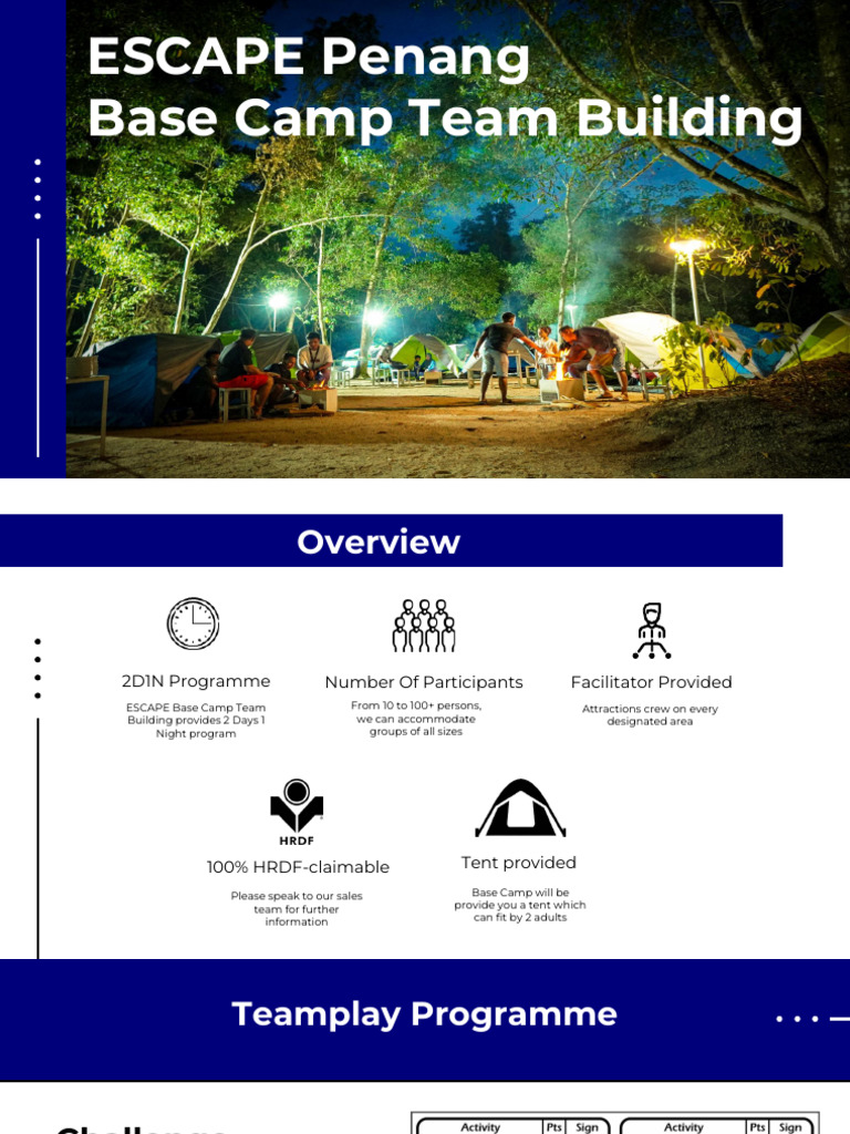 Team Building at ESCAPE Penang Base Camp | PDF