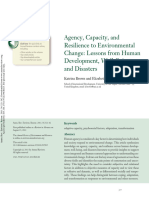 Brown Westaway 2011 Agency Capacity and Resilience To Environmental Change Lessons From Human Development Well Being