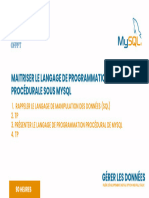 Maitriser LE Langage DE Programmation Procédurale Sous Mysql