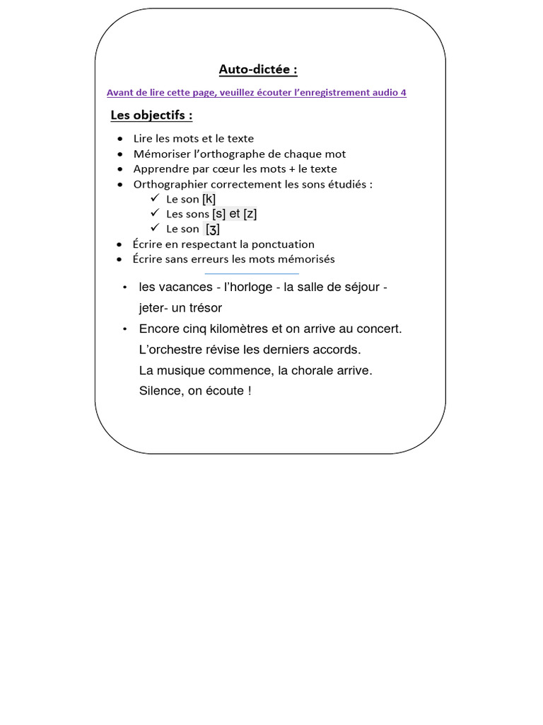 Auto Dictée PDF