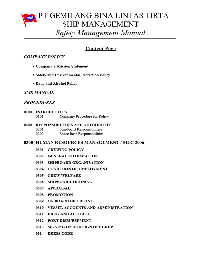 Safety Management Manual Overview | PDF | Ships | Risk