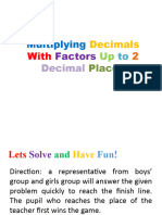 Multiplying Decimals With Factors Up To 2 Decimal Places