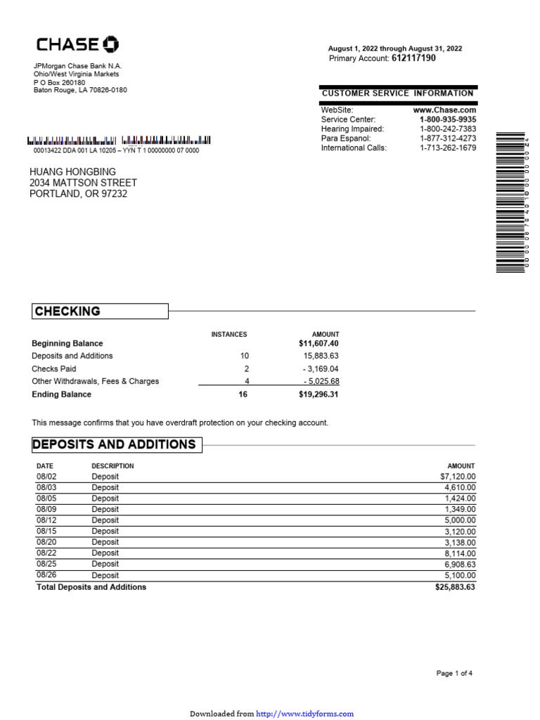 Bank Statement Template 20 | PDF | Cheque | Deposit Account