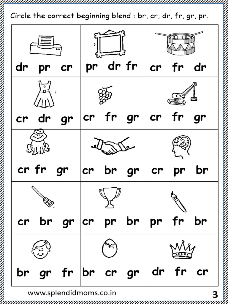 Consonant Blends Identification Worksheet | PDF | Games & Activities ...