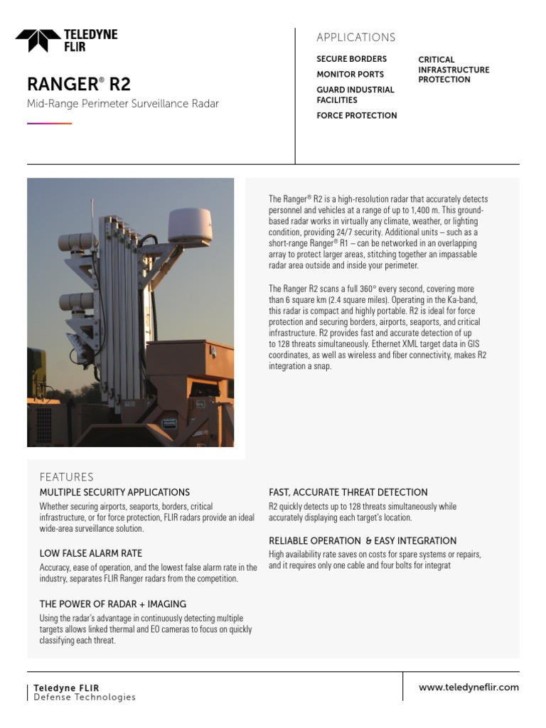 Ranger R2 Datasheet | PDF | Radar | Information And Communications ...