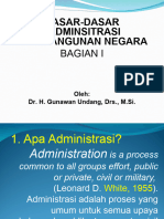 Dasar-Dasar Adminsitrasi Pembangunan Negara: Bagian I