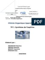TP-Aspirine Chimie Organique Approfondie