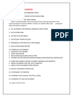 Ireland Documents Checklist