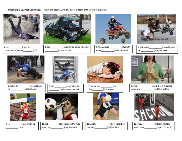 Past Simple Vs Past Continuous Fail Pictures - 40263 | PDF