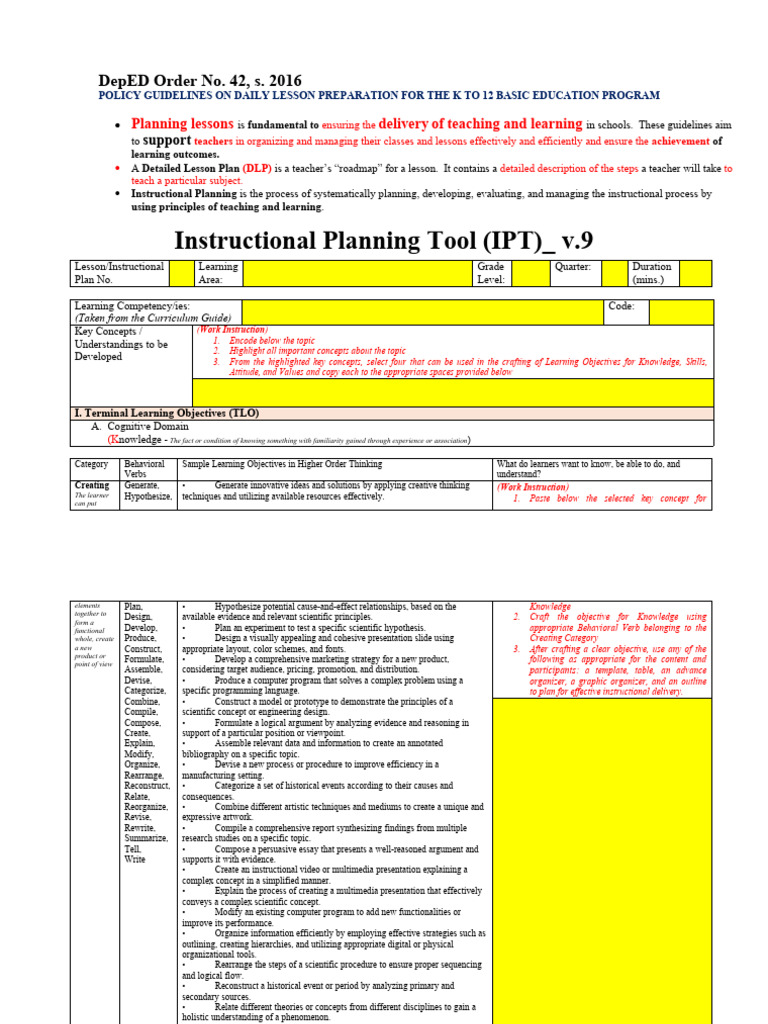 Instructional planning tool ipt v 10 pdf
