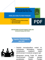 Materi Kuliah Minggu 10 - Analisis Kebutuhan Konsumsi Dan Target Penyediaan Pangan Wilayah - (YYT YFB)