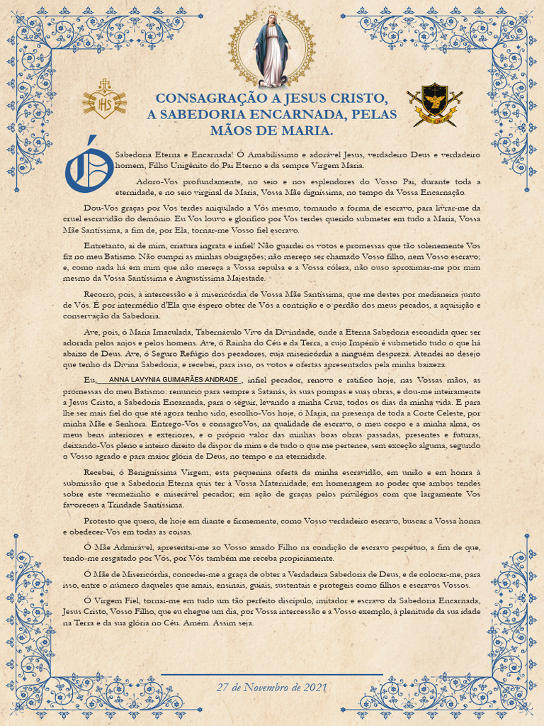 Consagração Edited Pdf Maria Mãe De Jesus Pecado