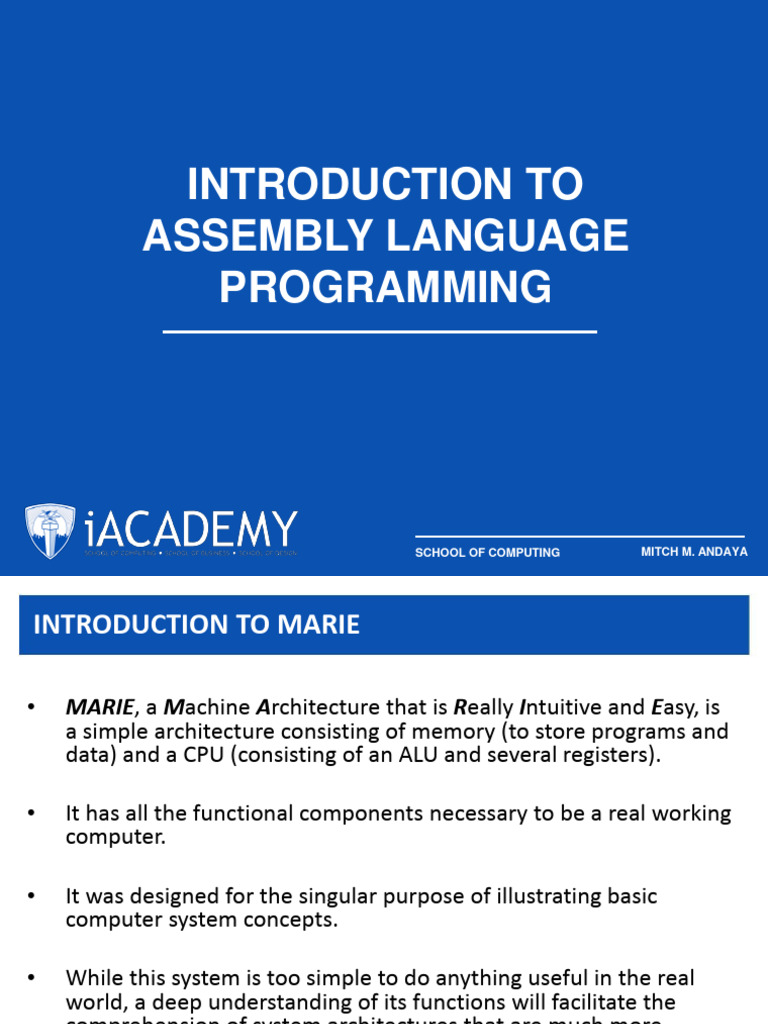 Chap 03 Introduction To Assembly Language Programming | PDF | Assembly ...