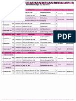 Jadwal Perkuliahan Kelas Reguler B Tanggal 22-23 September 2023