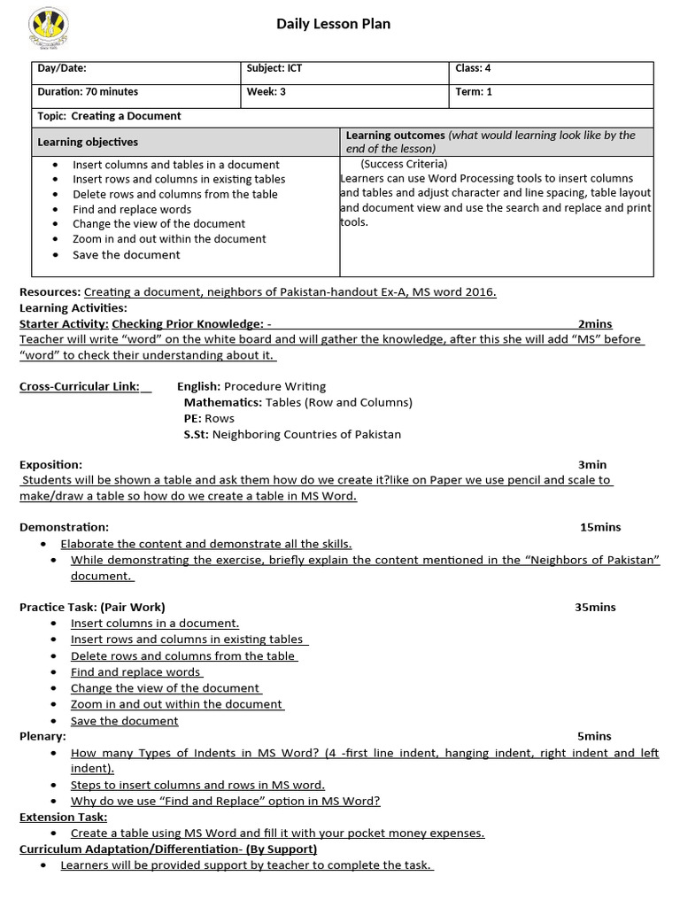 Week 3 Grade 4 | PDF | Learning | Lesson Plan