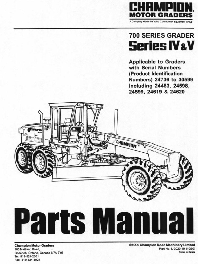 Champion - Greder - 700 - Seri4 - 5 - Parts Manual | PDF